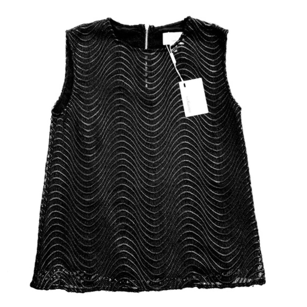 Anthropologie The Korner Black Sleeveless Hand Made Blouse